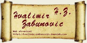 Hvalimir Zabunović vizit kartica